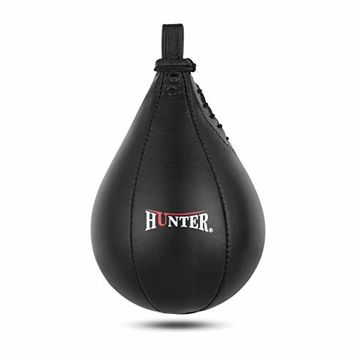 Black leather speed bag with Hunter logo