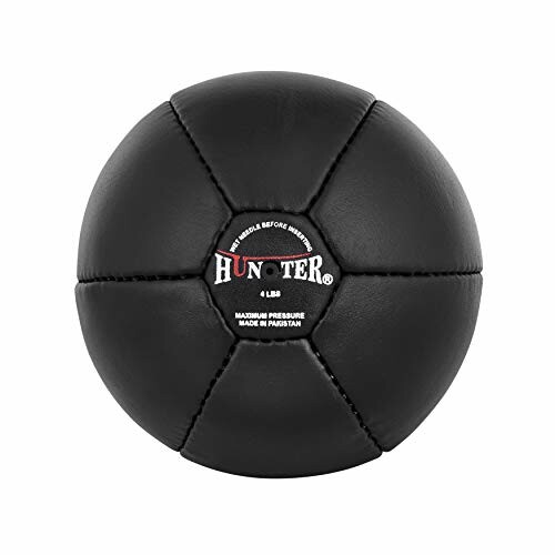 Black medicine ball with branding