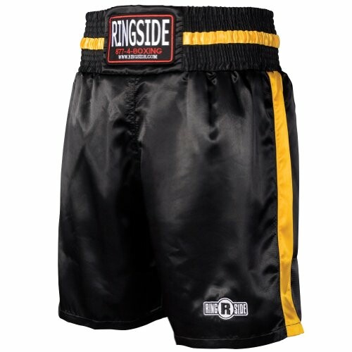 Black and yellow boxing shorts with Ringside logo