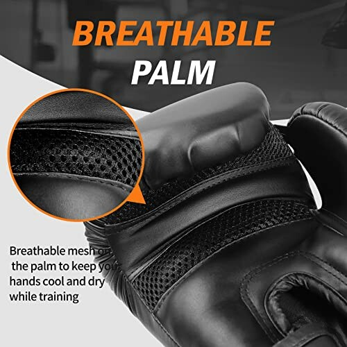 Close-up of breathable mesh on boxing gloves for ventilation.