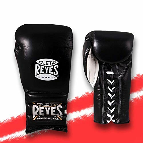 Black Cleto Reyes boxing gloves on red and white background