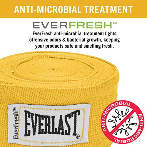 EverFresh antimicrobial treatment for odor and bacteria control on yellow fabric.