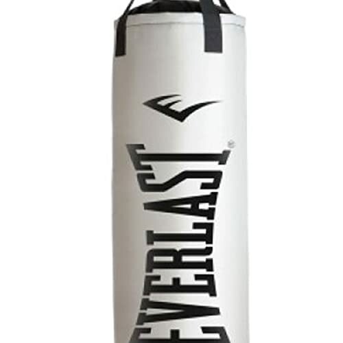 Everlast white punching bag with logo