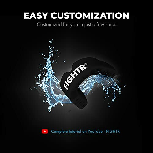 FIGHTTR mouthguard with water splash and customization text