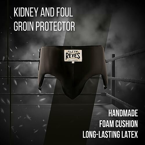 Kidney and foul groin protector with long-lasting latex and foam cushion.