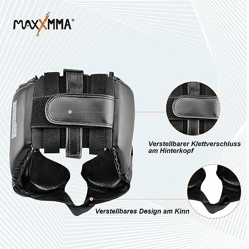 MaxxMMA adjustable headgear with Velcro closures.