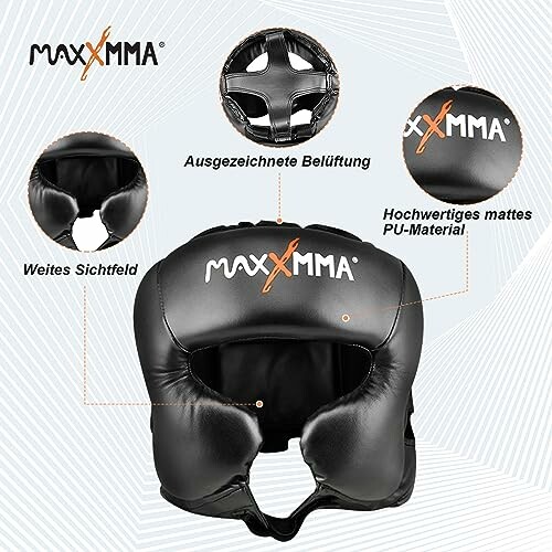 MaxxMMA headgear with ventilation and matte PU material.