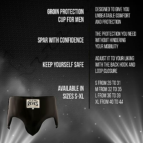 Groin protection cup for men with adjustable sizes and comfort features.