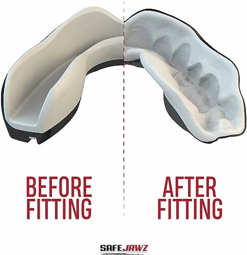 Mouthguard showing before and after fitting comparison