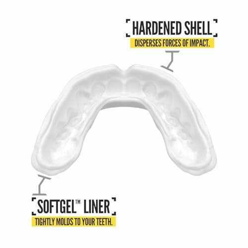 Mouthguard with hardened shell and softgel liner