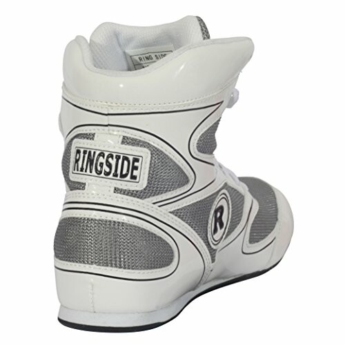 White and gray boxing shoe with Ringside logo