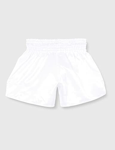 White boxing shorts with elastic waistband